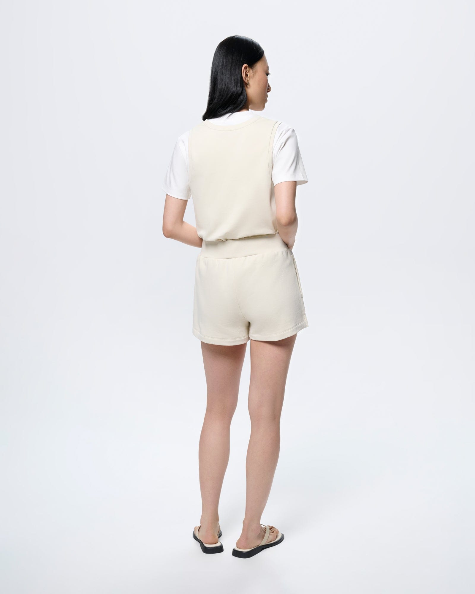 Womens Midweight Shorts—Bone White