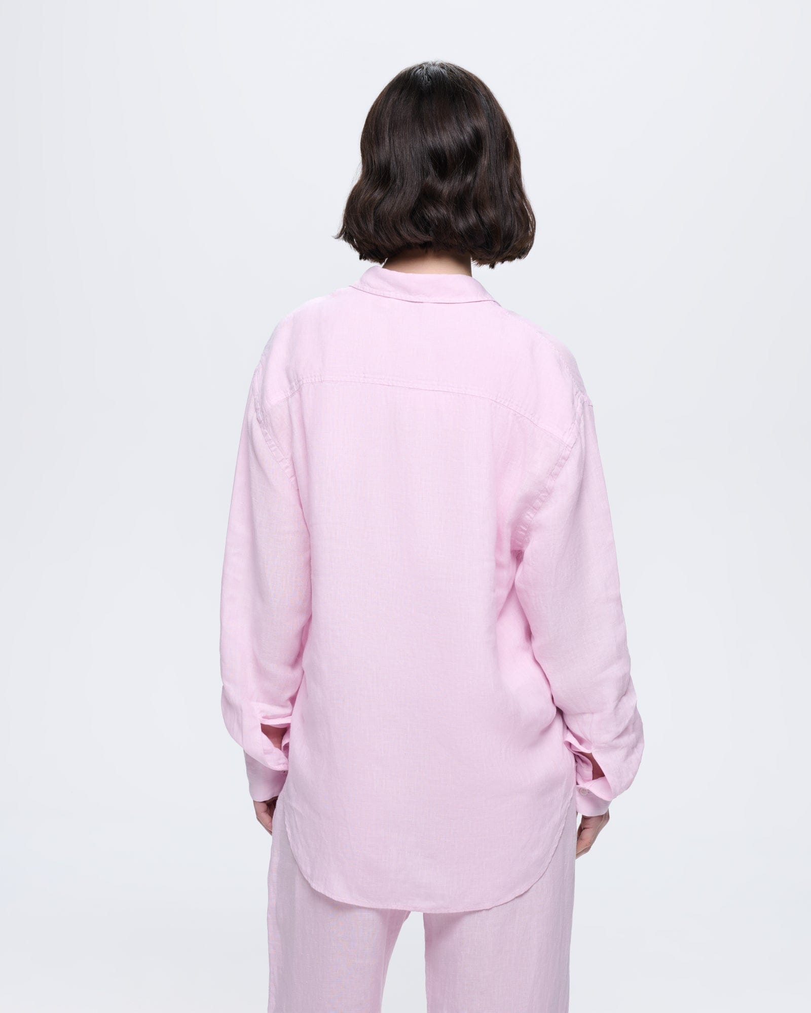Womens Linen Overshirt—Light Lilac