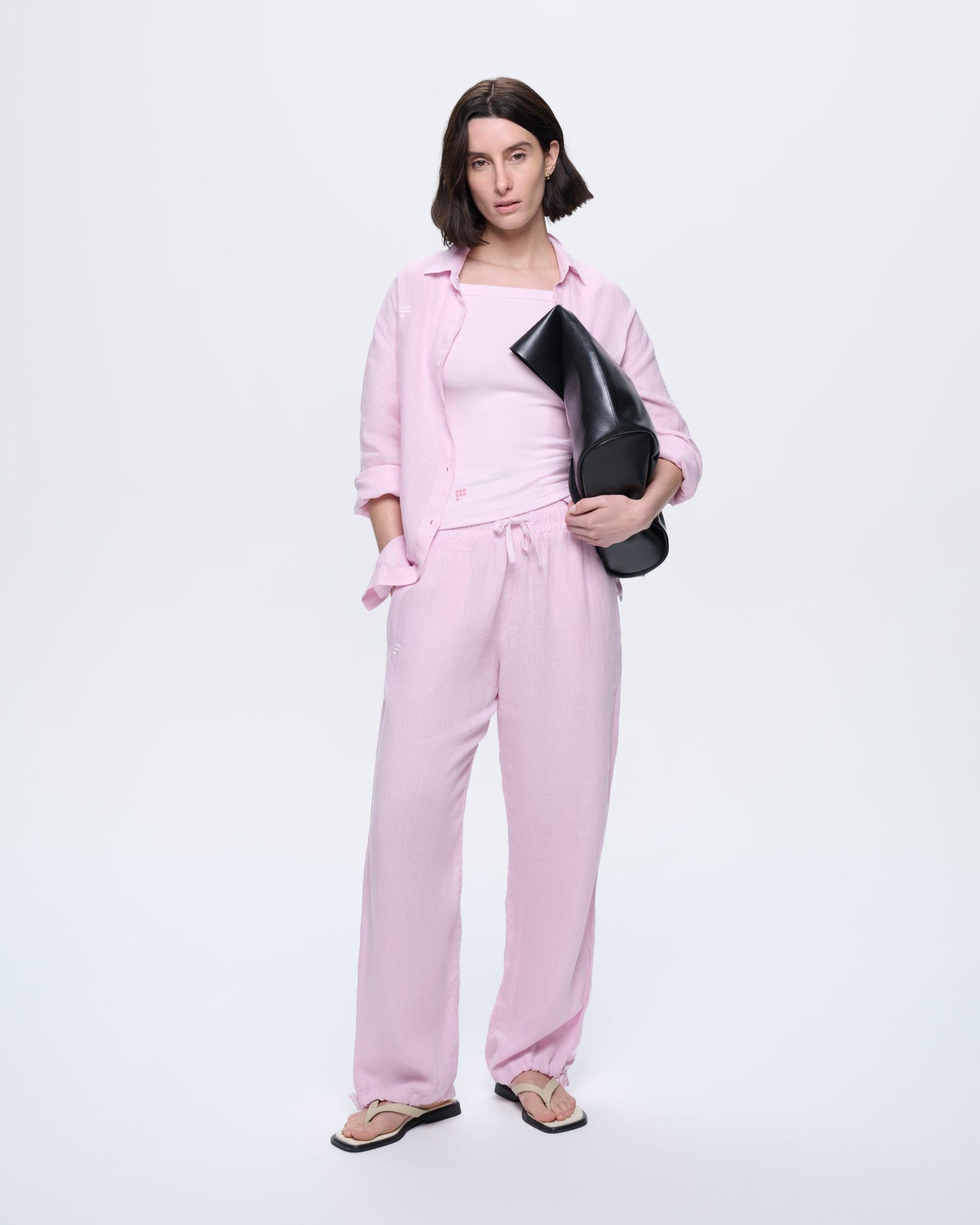 Womens Linen Overshirt—Light Lilac