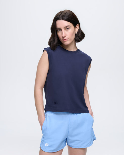 Womens Sleeveless T-Shirt—Midnight Navy