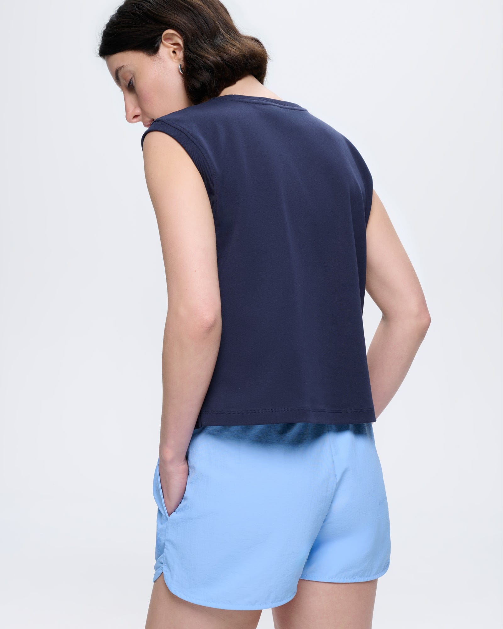 Womens Sleeveless T-Shirt—Midnight Navy